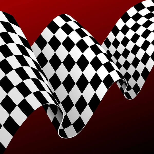 Realista detalhada 3d Checkered Racing Bandeira Concept Card Background. Vetor — Vetor de Stock