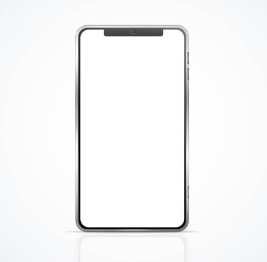 Gerçekçi detaylı 3d boş telefon şablon Mockup. Vektör