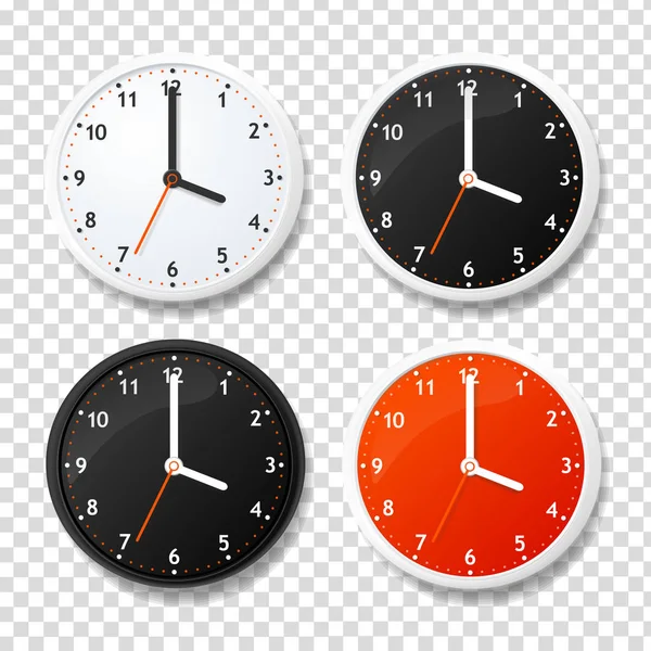 Plantilla de reloj 3d detallada realista sobre un fondo transparente. Vector — Archivo Imágenes Vectoriales