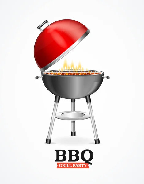 Realistic Detailed 3d Bbq or Barbecue Grill. Vector — Stock Vector