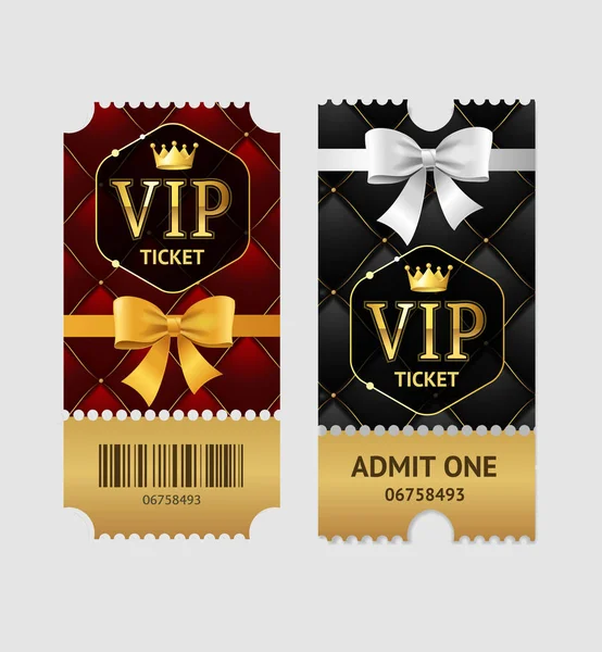 Realista detallado 3d Vip Entradas conjunto. Vector — Archivo Imágenes Vectoriales