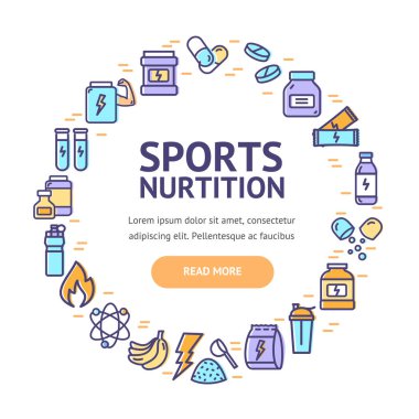 Tasarım şablonu ince çizgi simgesini konsepti yuvarlak beslenme işaretleri. Vektör