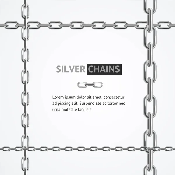 Realista 3d detallado marco de la cadena de acero. Vector — Archivo Imágenes Vectoriales