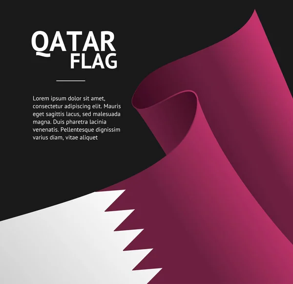 Realistische 3D detaillierte Qatar Flagge Banner Hintergrund. Vektor — Stockvektor