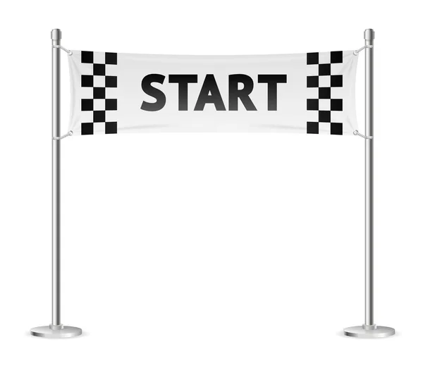 Realista 3d detallada línea de inicio de carreras. Vector — Vector de stock