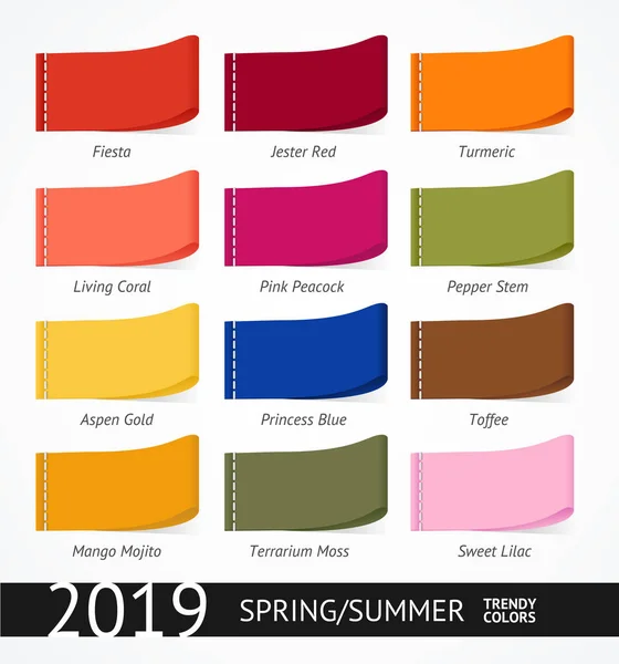 Conjunto de etiquetas de colores de moda de primavera y verano. Vector — Vector de stock