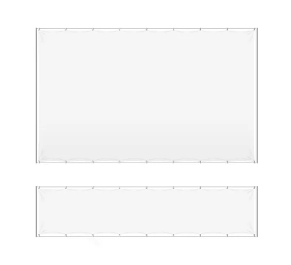 現実的な詳細な 3 d 白空白広告スタンド テンプレート モックアップ セット。ベクトル — ストックベクタ