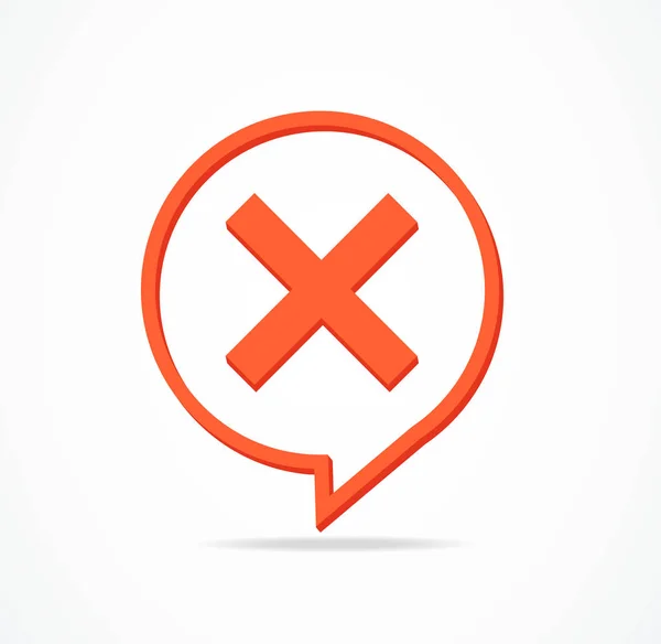 Check Mark No or Rejection Red Sign. Vector — Stock Vector
