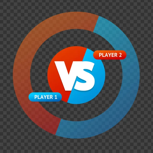 Red and Blue Versus Assine em um fundo transparente. Vetor — Vetor de Stock