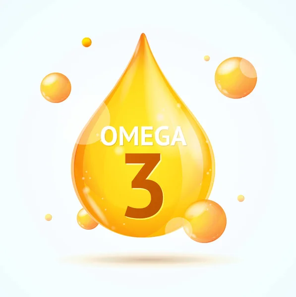 Reális 3D részletes Omega FAT drop. Vektor — Stock Vector