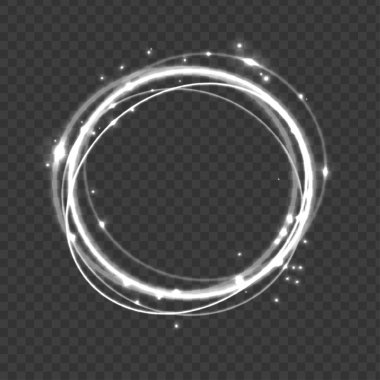 Gerçekçi 3d Detaylı Gümüş Işık Disk Puslu Etkisi. Vektör