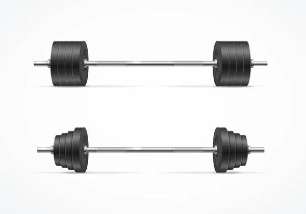 Realista detalhou 3d conjunto diferente Barbell. Vetor —  Vetores de Stock