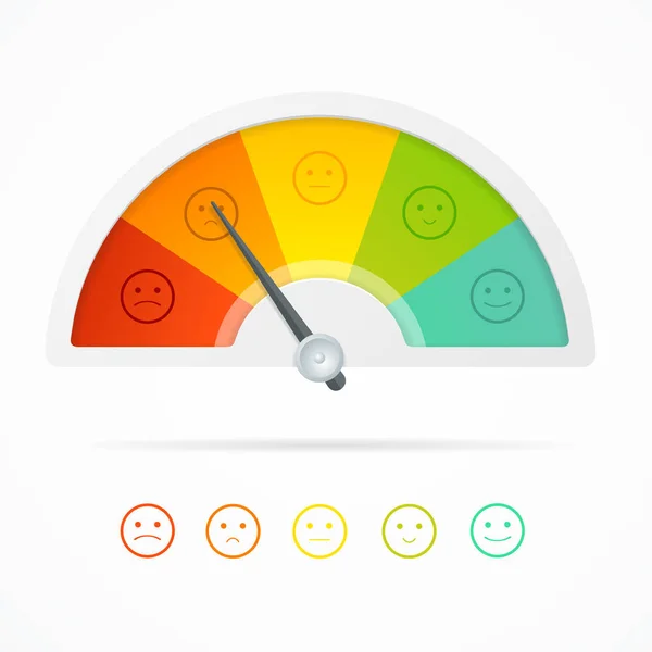 Realista Detallado 3D Rating Feedback Meter. Vector — Vector de stock