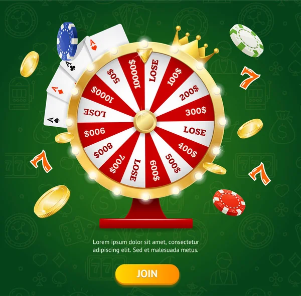 Realistische gedetailleerde 3D Casino Fortune Wheel concept. Vector — Stockvector