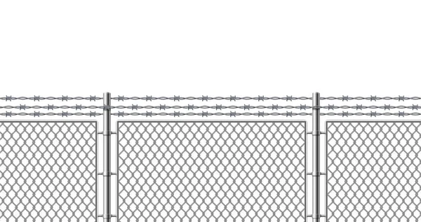 Reális részletes 3D fém kerítés Wire Mesh. Vektor — Stock Vector