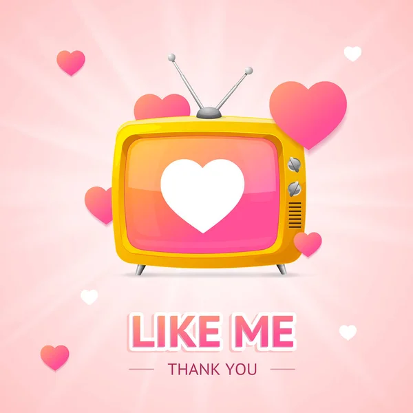 Like Me Thanks You Social Media Concept. Vector — Stock Vector