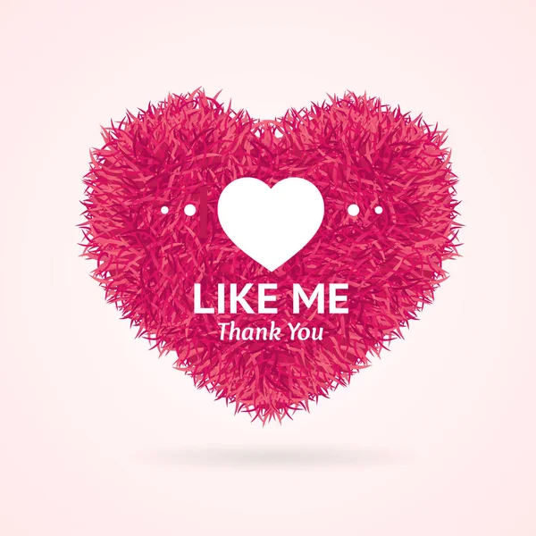 Like Me Thanks You Social Media Concept. Vector — Archivo Imágenes Vectoriales