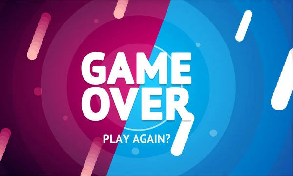 Game Over or Play Again Concept Banner Card (en inglés). Vector — Vector de stock