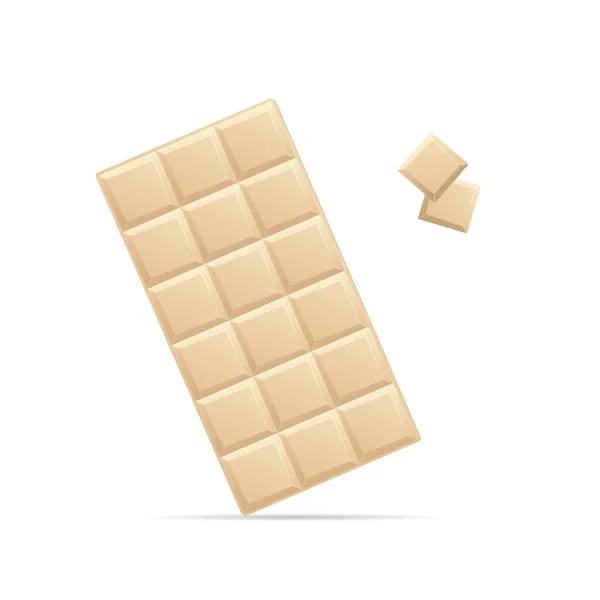 Réaliste détaillée 3d chocolat blanc et pièces. Vecteur — Image vectorielle