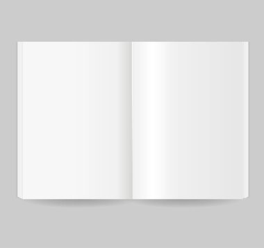 Gerçekçi Detaylı 3d Dergi Şablonu Açık Görünümü. Vektör