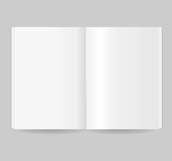 Realistisch Gedetailleerde 3d Magazine Template Open View. Vector — Stockvector