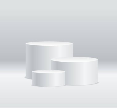 Gerçekçi Detaylı 3d Yuvarlak Sahne Sahnesi Seti. Vektör