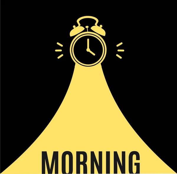 Relógio de alarme Morning Concept Banner Flat Design Style. Vetor — Vetor de Stock