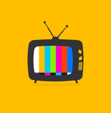 Çizgi film Renkli Retro TV. Vektör