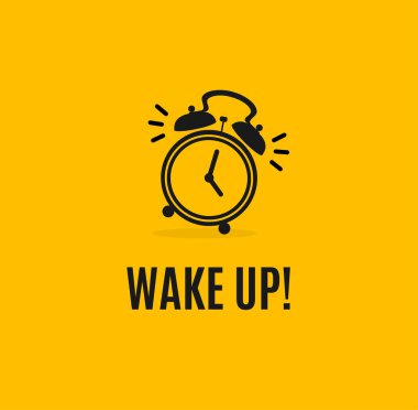 Alarm Saati Konsepti Düz Tasarım Biçimi. Vektör