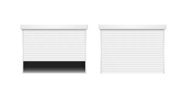 Refleic Detailed 3d White Shutter Door or Rolling Door Set. Вектор — стоковый вектор