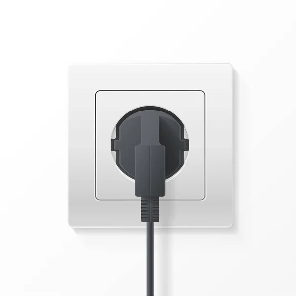 Ρεαλιστική Λεπτομερής 3d Plug εισαχθεί στο ηλεκτρικό Outlet. Διάνυσμα — Διανυσματικό Αρχείο