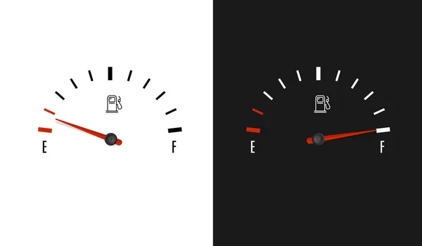 Carro del tablero de instrumentos del contador de combustible con el sistema del puntero. Vector — Archivo Imágenes Vectoriales