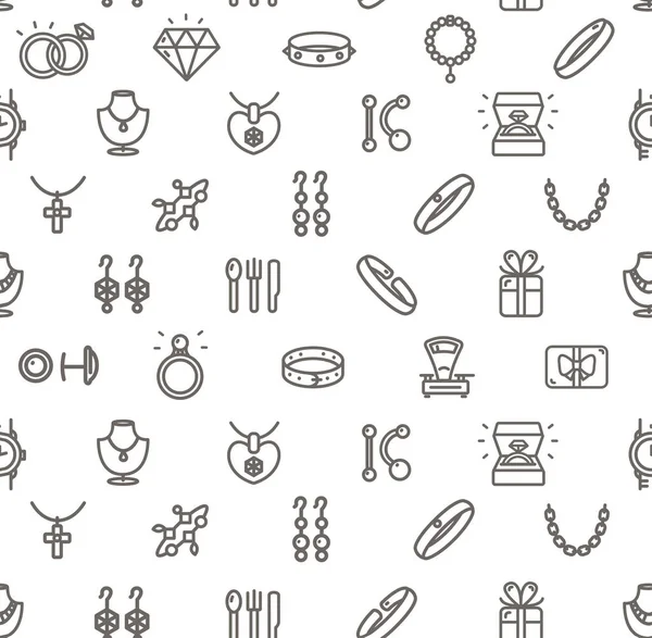 Jewelry Sign Seamless Pattern Hintergrund auf einem weißen. Vektor — Stockvektor