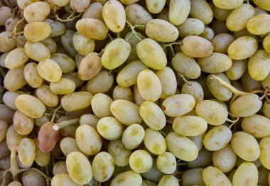 Fresh Fruit pazarında Yeşil Üzümler Rafta