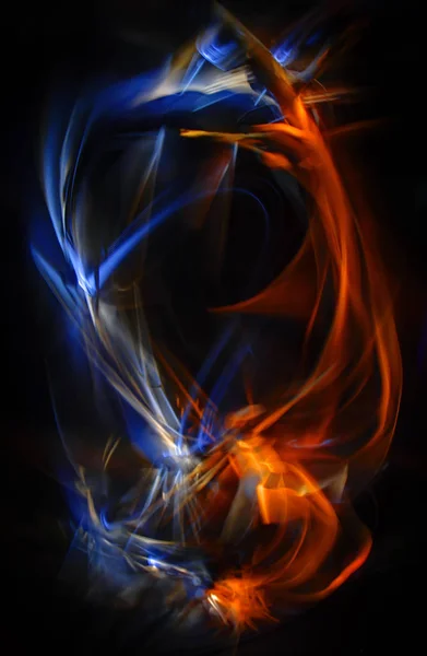 The abstract image painted by moving light and moving objects. Improvisational movements by light. Light in motion. Color abstraction.