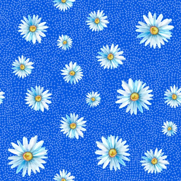 Motif Sans Couture Aquarelle Avec Marguerites — Photo