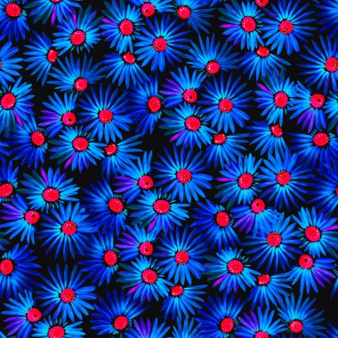 Siyah arka planda çiçekli pürüzsüz doku