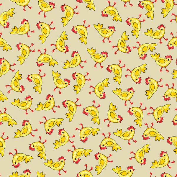 Bezszwowy Wzór Tkaniny Dla Niemowląt Kurczakiem — Zdjęcie stockowe