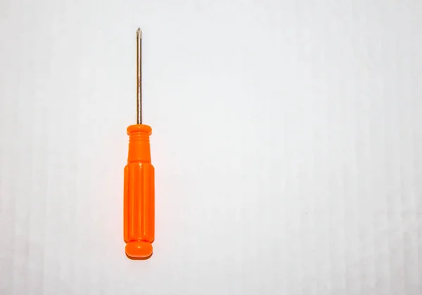 Screwdriver Screw White Background — Stock Photo, Image