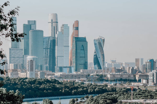 вид на небоскребы Москва Москва Россия
