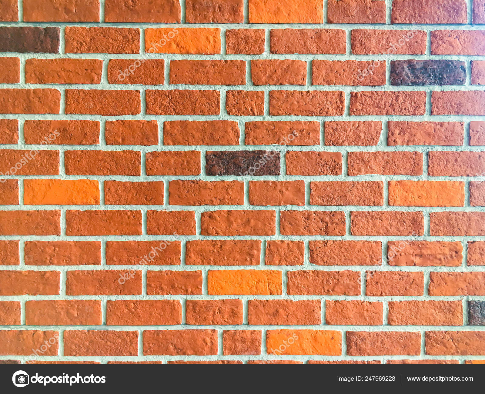 Full Frame Shot Decorative Red Bricks Wall Background Stock