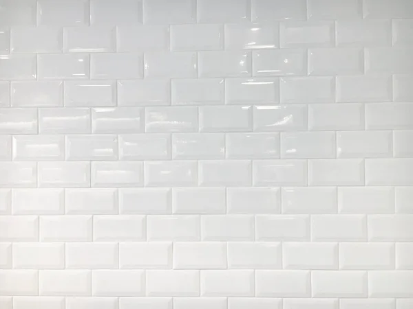 Full Frame Shot White Tiled Wall Background — Stock Photo, Image