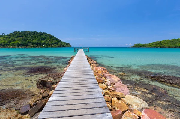 Wooden Walkway Sea Background — Stock Photo, Image