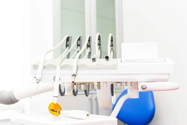 Dental clinic. Reception, examination of the patient. Teeth care. Close-up of modern dental equipment