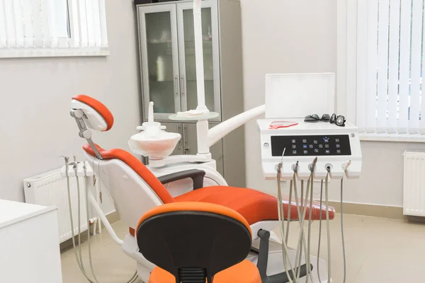 Dental clinic. Reception, examination of the patient. Teeth care. Modern interior of the dental clinic