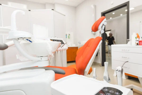 Dental clinic. Reception, examination of the patient. Teeth care. Close-up of modern dental equipment