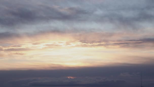 Timelapse shooting of magnificent sunset sky and floating clouds — Stock Video