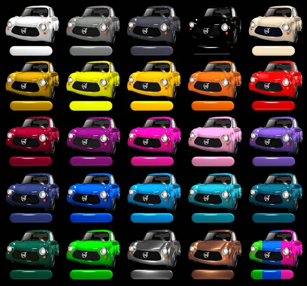 Список Различных Вариантов Автомобильной Краски — стоковое фото