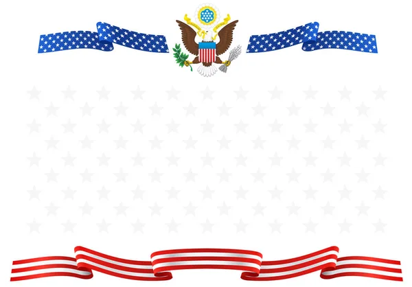 Amerika Birleşik Devletleri Sembolleri Ile Dekoratif Çerçeve — Stok fotoğraf