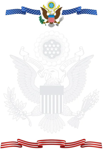 Διακοσμητικό Πλαίσιο Σύμβολα Των Ηνωμένων Πολιτειών Της Αμερικής — Φωτογραφία Αρχείου